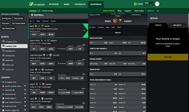 fanteam football market screenshot