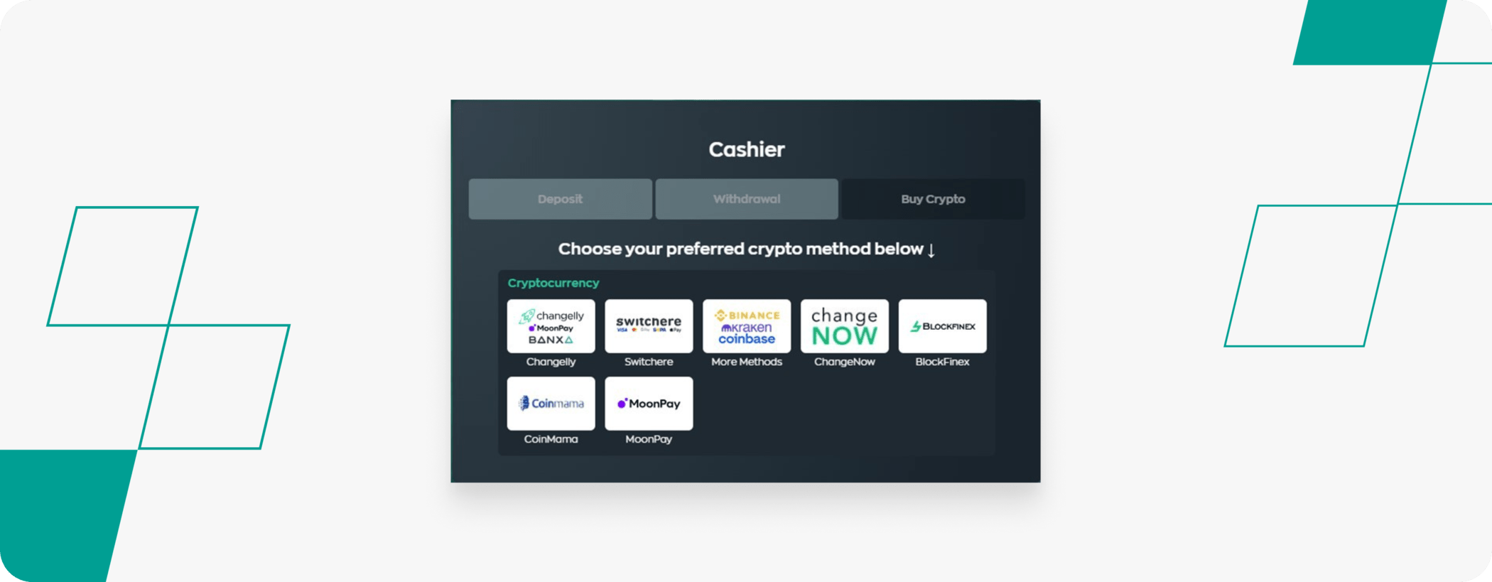 vave crypto cashier screenshot