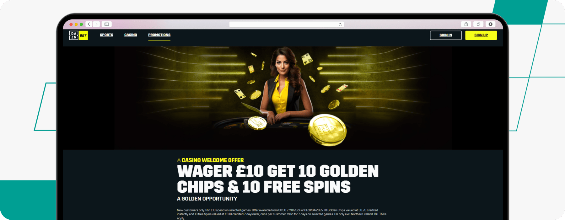 dazn bet 100 free spins offer screenshot