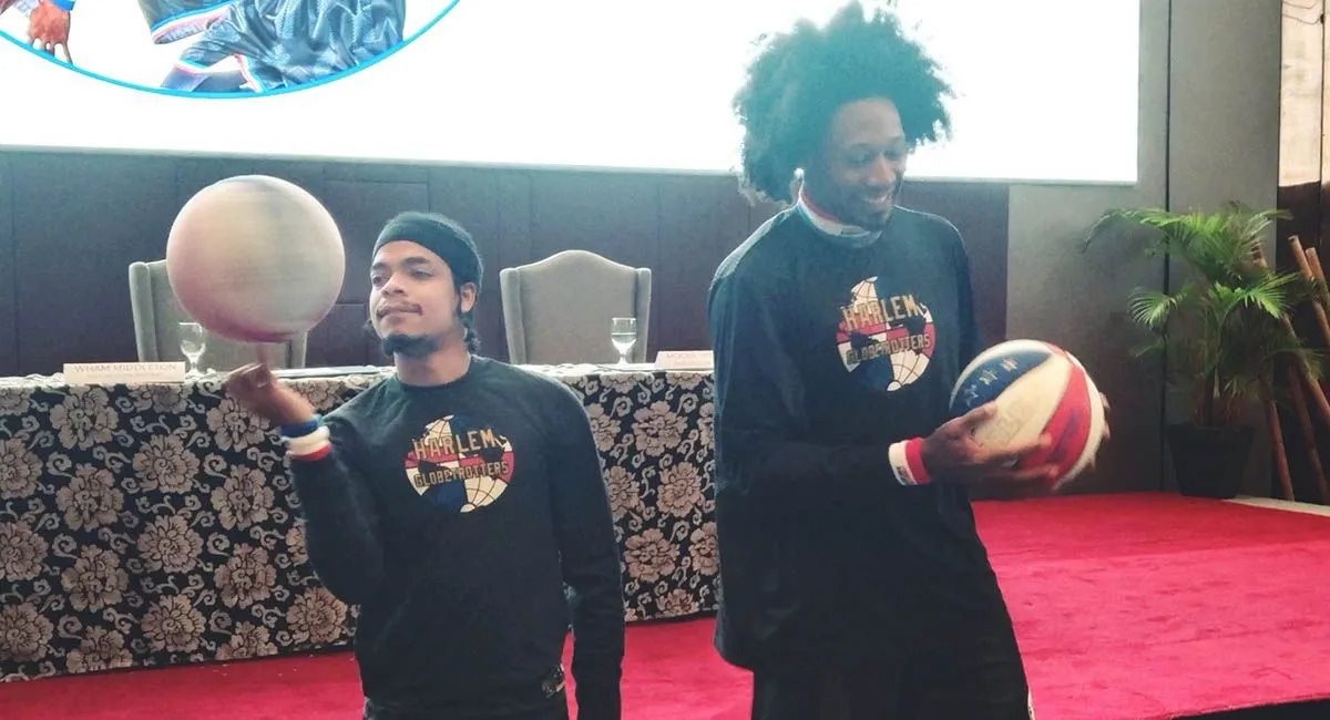 harlem globetrotters stars wham middleton and moose weekes