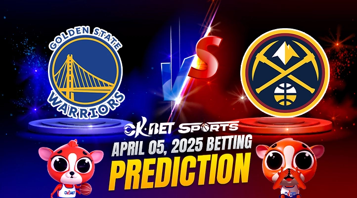 a logo matchup of nuggets vs warriors